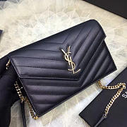 YSL MONOGRAM College Black Hardware Gold 5066 22cm - 5