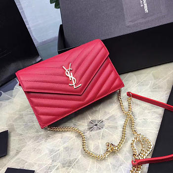 YSL MONOGRAM College Red Hardware Gold 5072 19cm