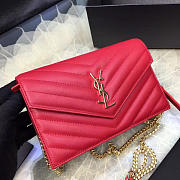YSL MONOGRAM College Red Hardware Gold 5072 19cm - 5