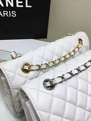 CHANEL Calfskin Leather Flap Bag Gold White 25cm - 2