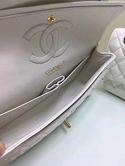 CHANEL Calfskin Leather Flap Bag Gold White 25cm - 6
