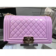 Chanel Quilted Lambskin Medium Boy Bag Violet VS02341 25cm - 2