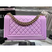 Chanel Quilted Lambskin Medium Boy Bag Violet VS02341 25cm - 3