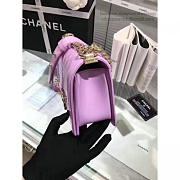 Chanel Quilted Lambskin Medium Boy Bag Violet VS02341 25cm - 4