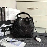 Chanel Calfskin Bucket Bag Black A93598 27cm - 5