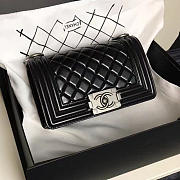 Chanel Small Caviar Quilted Lambskin Boy Bag Black A13043 20cm - 1