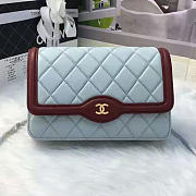 Chanel Lambskin Mini Chain WALLET Light Blue A81023 19.5cm - 1