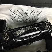 Chanel Oil Wax Leather Perfect Edge Flap Bag Silver Black A14041 25cm - 2
