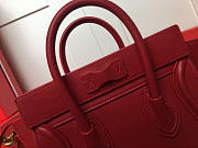 Celine NANO LUGGAGE SHOULDER BAG IN RED SMOOTH CALFSKIN 20cm  - 4