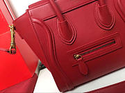 Celine NANO LUGGAGE SHOULDER BAG IN RED SMOOTH CALFSKIN 20cm  - 3