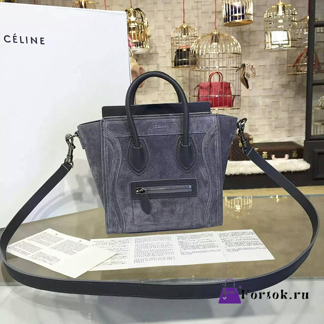Celine Nano Luggage  Leather Shoulder Bag Z1017 20cm  - 1