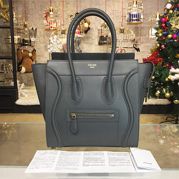 Celine Leather Gray Micro Luggage Z1072 26.5cm 