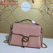 Gucci GG Flap Shoulder Bag On Chain Pink 5103032 25cm - 1