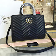 Gucci GG Marmont Matelassé Tote Black Leather 2230 26cm - 1