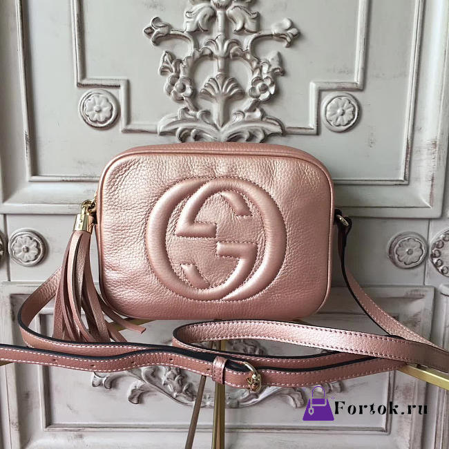 Gucci Soho Disco Leather Bag Rose Gold Z2606 21cm - 1