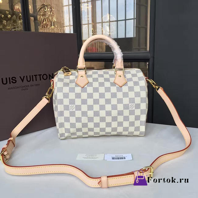 Louis Vuitton SPEEDY BANDOULIÈRE 25 Damier Azur Canvas 3206 - 1