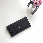 Louis Vuitton EMILIE WALLET NOIR Full Black 3400 19cm - 1