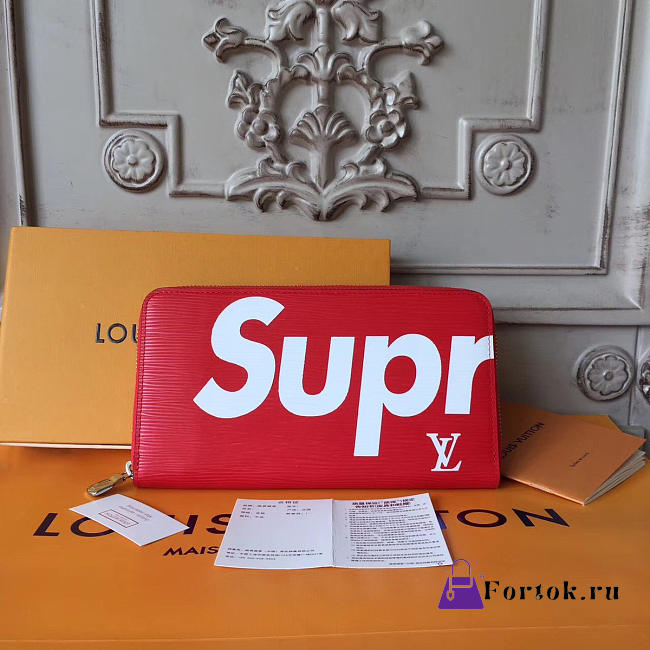Louis Vuitton Superme Zip Wallet Red 20.5cm - 1