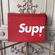 Louis Vuitton Supreme Clutch Bag red M41366   - 1
