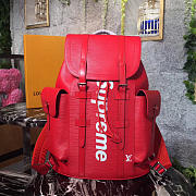 Louis Vuitton Supreme backpack Red water ripple M41709  - 1