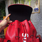 Louis Vuitton Supreme backpack Red water ripple M41709  - 4