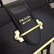 Prada Cahier Leather Shoulder Bag 1BD045 Black - 4