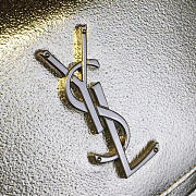 YSL SUNSET MONOGRAM Crinkled Metallic Silver 4725 19cm  - 6