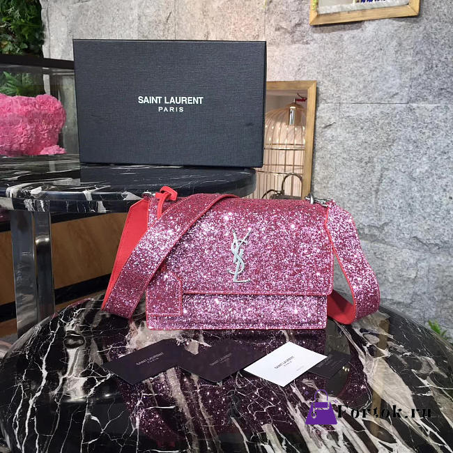 YSL Shoulder Bag Pink 4726 22cm - 1