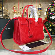 YSL Sac-De-Jour CROCODILE EMBOSSED SHINY Red 4737 25.5cm  - 5