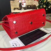 YSL Sac-De-Jour CROCODILE EMBOSSED SHINY Red 4737 25.5cm  - 3