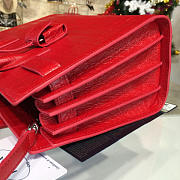 YSL Sac-De-Jour CROCODILE EMBOSSED SHINY Red 4737 25.5cm  - 2