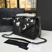 YSL MONOGRAM COLLEGE Silver Hardware Black 4778 24cm  - 5