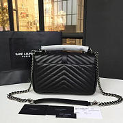 YSL MONOGRAM COLLEGE Silver Hardware Black 4778 24cm  - 4