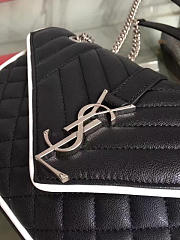 YSL ENVELOPE SATCHEL Black and White 4814 24cm  - 3