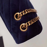 YSL LOULOU Monogram Quilted Velvet Shoulder Bag Navy 4816 25cm - 4