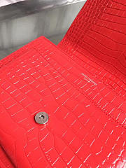 YSL Medium SUNSET CROCODILE EMBOSSED SHINY Red 4853 22cm  - 6
