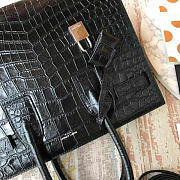 YSL  Sac-De-Jour Nano Crocodile Embossed Shiny Black 4919 31.5cm - 3