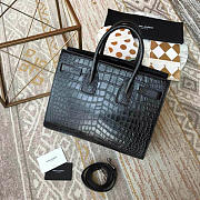 YSL  Sac-De-Jour Nano Crocodile Embossed Shiny Black 4919 31.5cm - 2