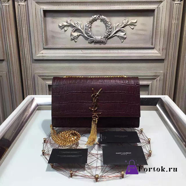 YSL MONOGRAM MM KATE BAG WITH LEATHER TASSEL 4971 24cm  - 1