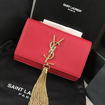 YSL MONOGRAM KATE BAG WITH LEATHER TASSEL Red 4977 17cm 