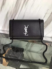 YSL MONOGRAM KATE IN GRAIN DE POUDRE EMBOSSED LEATHER Black 5008 24cm - 6