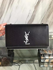 YSL MONOGRAM KATE IN GRAIN DE POUDRE EMBOSSED LEATHER Black 5008 24cm - 5