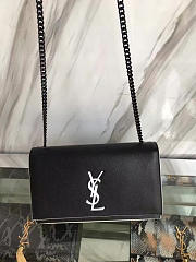 YSL MONOGRAM KATE IN GRAIN DE POUDRE EMBOSSED LEATHER Black 5008 24cm - 4