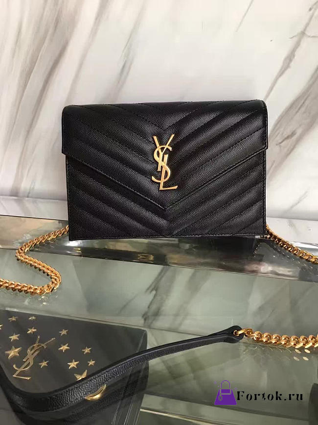 YSL MONOGRAM BAG BLACK 5031 19cm  - 1