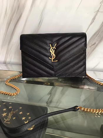 YSL MONOGRAM BAG BLACK 5031 19cm 