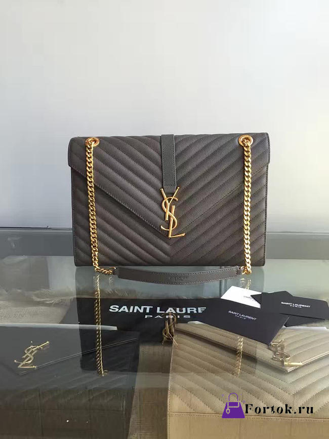 YSL MONOGRAM College Gold Hardware Gray 5079 31cm - 1