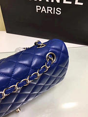 CHANEL Lambskin Leather Flap Bag Gold/Silver Blue 25cm - 6