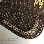 Chanel Snake Embossed Flap Shoulder Bag Gold A98774 20cm - 4