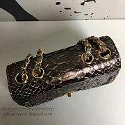 Chanel Snake Embossed Flap Shoulder Bag Gold A98774 20cm - 6