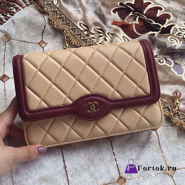 Chanel Lambskin Mini Chain WALLET Beige A81024 19.5cm - 1
